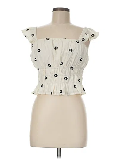 Pre-owned Hem & Thread Sleeveless Blouse In Ivory