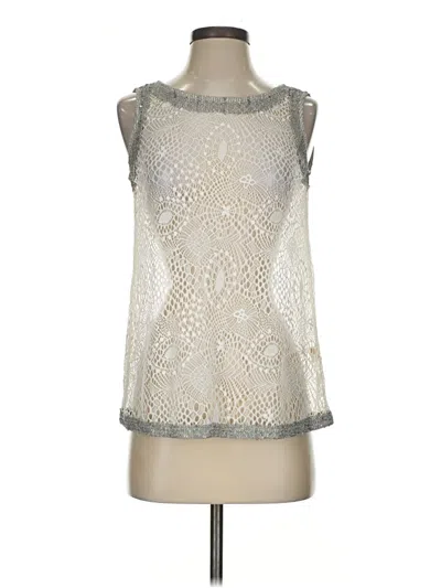 Pre-owned Hem & Thread Sleeveless Blouse In Silver