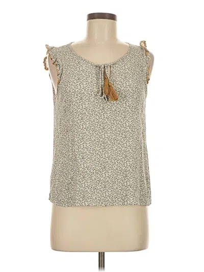 Pre-owned Hem & Thread Sleeveless Blouse In Tan
