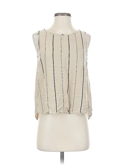 Pre-owned Hem & Thread Sleeveless Blouse In White