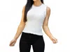 Hem & Thread Sleeveless Harbor Ruffle Tank Top In Off-white In White