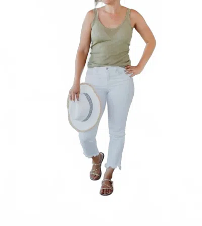 Hem & Thread Sleeveless Sweater Tank In Olive Green