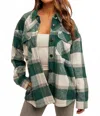 Hem & Thread State Park Shacket In Forest Green In Green