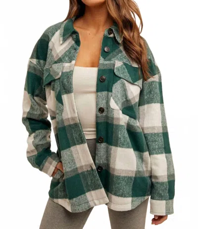 Hem & Thread State Park Shacket In Forest Green