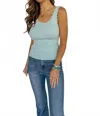Hem & Thread Sunday Stroll Scalloped Tank Top In Mint