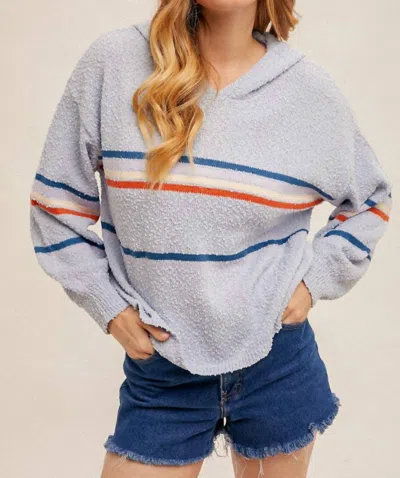 Hem & Thread Surf Texture Sweater In Grey In Gray