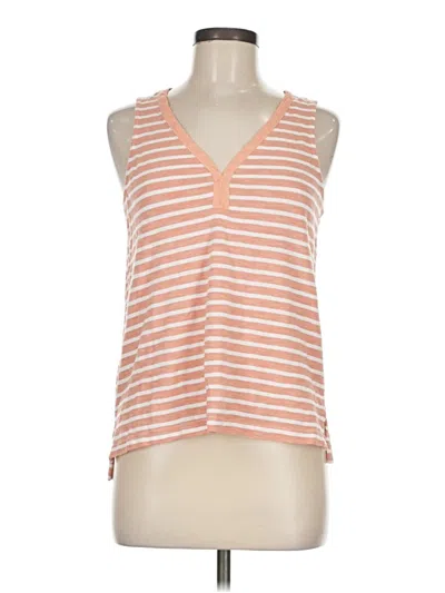 Pre-owned Hem & Thread Tank Top Orange Plunge Neckline Tops