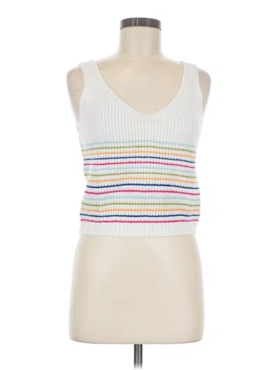 Pre-owned Hem & Thread Tank Top White Strapless Neckline Tops