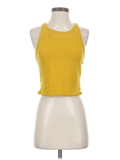 Pre-owned Hem & Thread Tank Top Yellow Halter Neckline Tops
