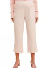 Hem & Thread Tea Time Cropped Pencil Pants In Blush In Neutral