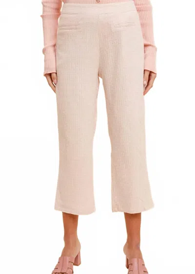 Hem & Thread Tea Time Cropped Pencil Pants In Blush In Pink