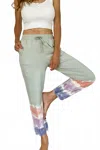 Hem & Thread Tiara Tie Dye Jogger Sweatpants In Green