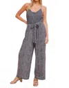 Hem & Thread True Blue Jumpsuit In Navy Blue In Gray