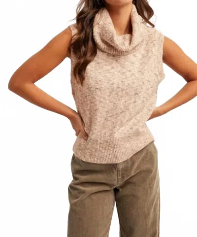 Hem & Thread Two Tone Sweater Vest In Blush In Gold
