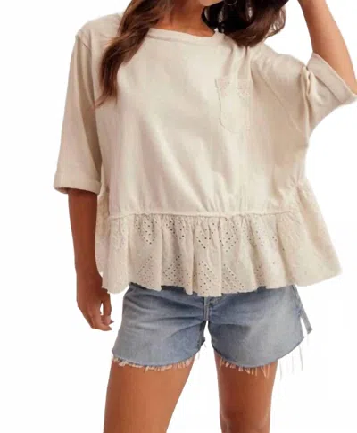 Hem & Thread Women's Katie Lace Ruffle Top In Ecru In White