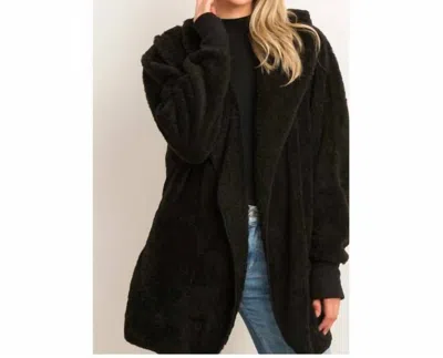 Hem & Thread Women's Teddy Bear Jacket In Black