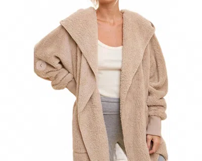 Hem & Thread Women's Teddy Bear Jacket In Taupe In Brown