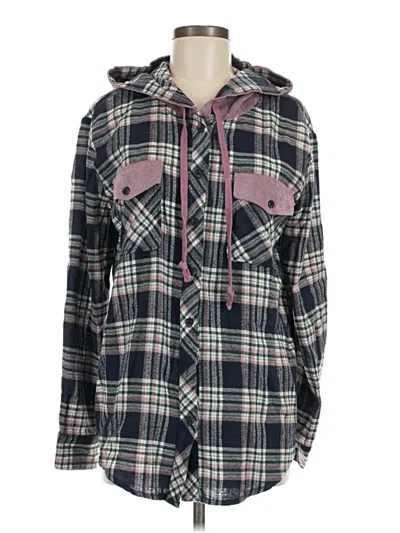 Pre-owned Hem & Thread Zip Up Hoodie In Purple