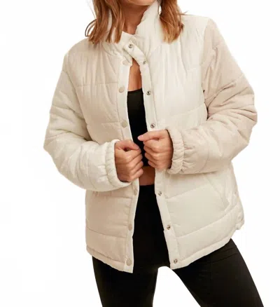 Hem & Thread Zoey Puff Jacket In Cream In Pink