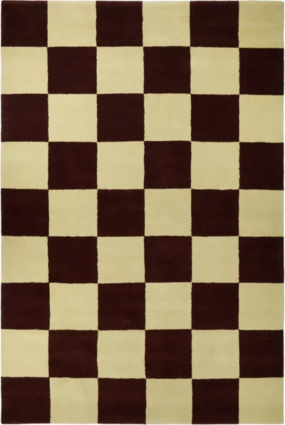 Hem Burgundy & Green Pattern Large Rug