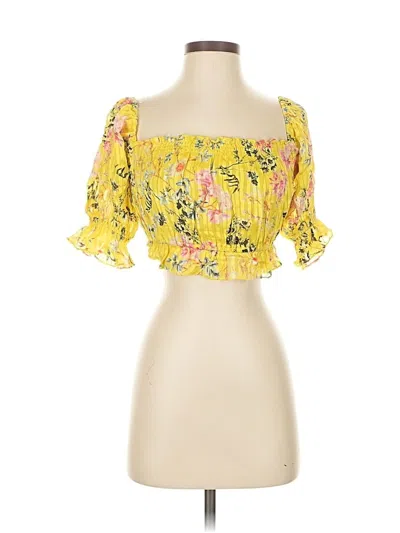 Pre-owned Hemant & Nandita 3/4 Sleeve Blouse In Yellow