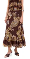 Hemant & Nandita A-line Ankle Length Skirt Brown In Brown
