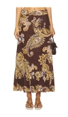 Hemant & Nandita A Line Ankle Length Skirt In Brown