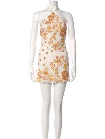 Pre-owned Hemant & Nandita Animal Print Mini Dress In Neutral