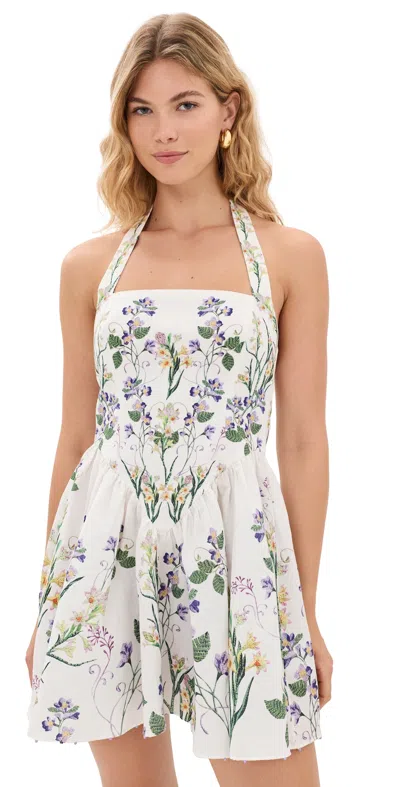 Hemant & Nandita Anya Corseted Mini Dress Ivory In White