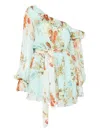 Hemant & Nandita Asymmetric Floral-print Mini Dress In Multi
