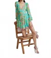 Hemant & Nandita Azra Mini Dress In Teal In Green