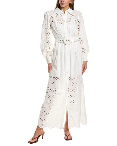 Hemant & Nandita Belted Long Shirtdress In White