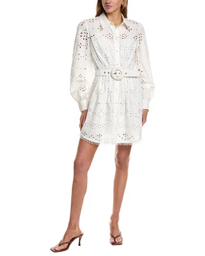 Hemant & Nandita Belted Mini Shirtdress In White