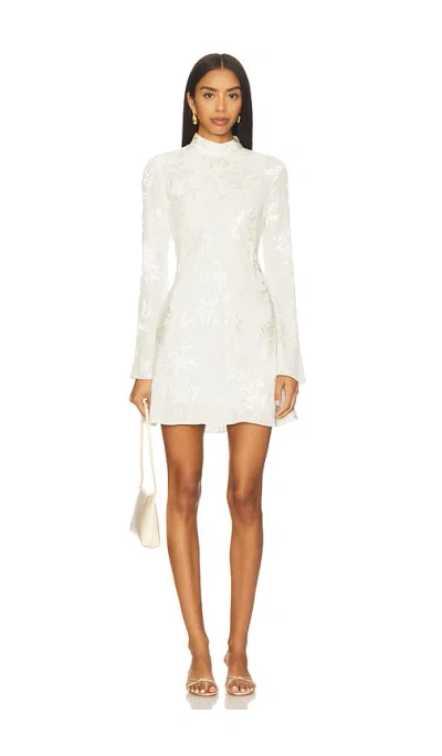 Hemant & Nandita Biased Mini Dress With Mock Neck In White