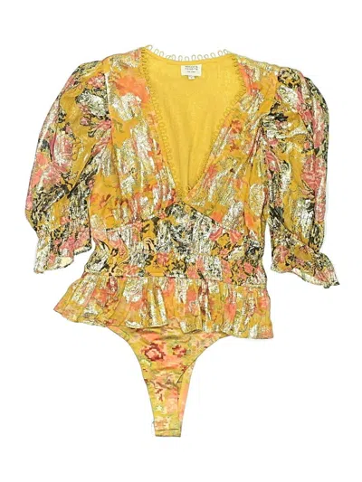Pre-owned Hemant & Nandita Bodysuit In Yellow