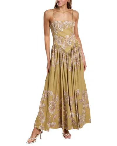 Hemant & Nandita Corset Maxi Dress In Yellow