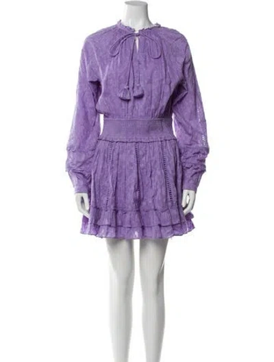 Pre-owned Hemant & Nandita Crew Neck Mini Dress In Purple