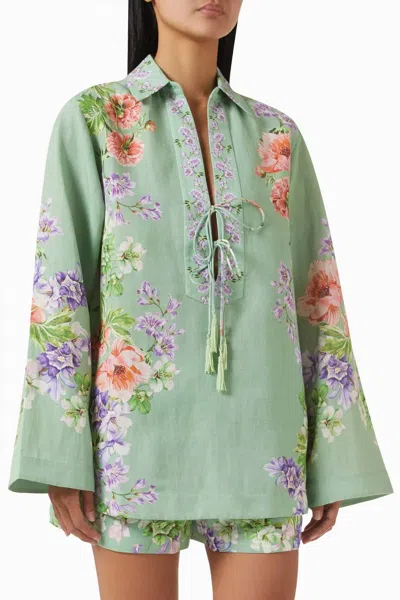 Hemant & Nandita Dani Drop Shoulder Tunic In Green