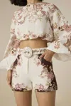 Hemant & Nandita Diza Buckle Shorts In Chintz Floral Print In Multi