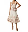 Hemant & Nandita Diza Cotton Midi Dress In Off White In Neutral