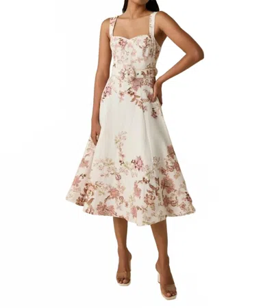 Hemant & Nandita Diza Cotton Midi Dress In Off White In Neutral