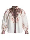 Hemant & Nandita Diza Yoke Shirt In Off White Chintz Floral Print In White