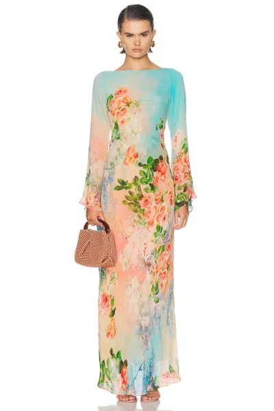Hemant & Nandita Double Layer Maxi Dress In Multi