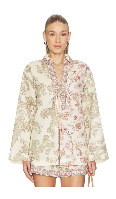 Hemant & Nandita Drop Shoulder Collared Tunic In Multi