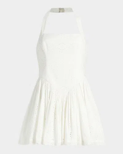 Hemant & Nandita Embroidered Cotton Corset Mini Dress In White