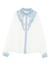 Hemant & Nandita Embroidered-cuff Blouse In White