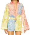 Hemant & Nandita Drop Shoulder Collared Tunic Multi Color In Multi