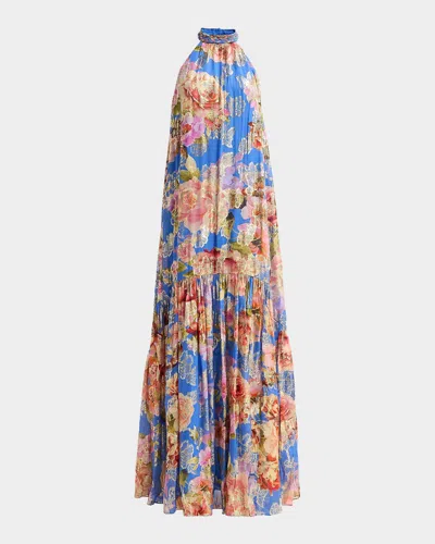 Hemant & Nandita Floral A-line Maxi Dress In Multi