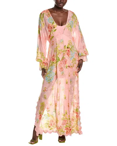 Hemant & Nandita Floral Kaftan In Pink