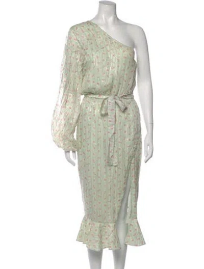 Pre-owned Hemant & Nandita Floral Print Long Dress In Neutral